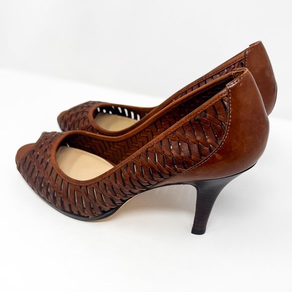 Cole Haan Eve Air Brown Leather Open toe Pumps 9 - Picture 6 of 8